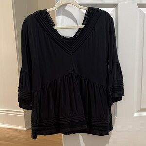 Anthropologie Black Women's Peasant Top